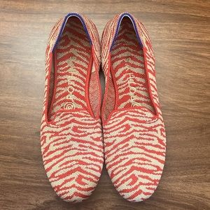 Rothy's Zebra Print Red Tan Loafer Size 7.5